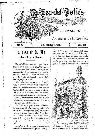 La Veu del Vallès, 2/9/1905 [Ejemplar]