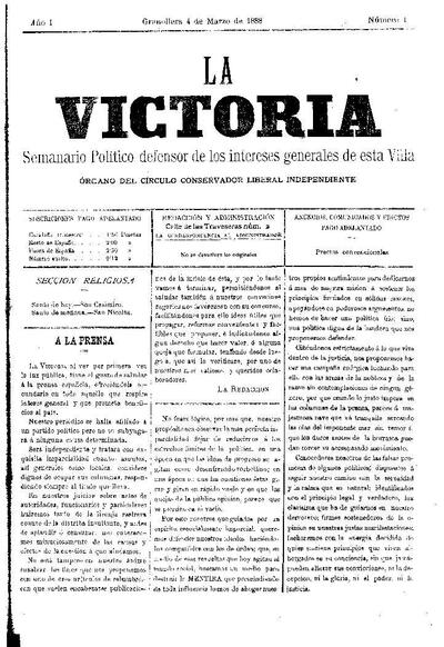 La Victoria, 4/3/1888 [Issue]