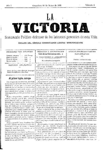 La Victoria, 18/3/1888 [Issue]