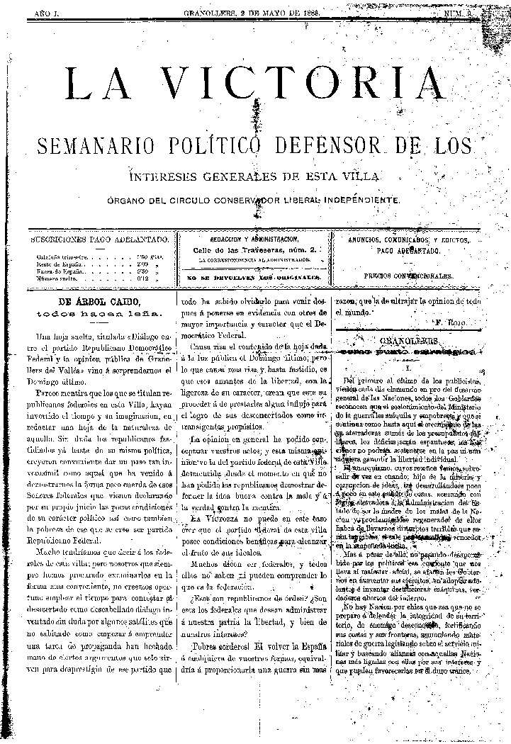 La Victoria, 2/5/1888 [Issue]