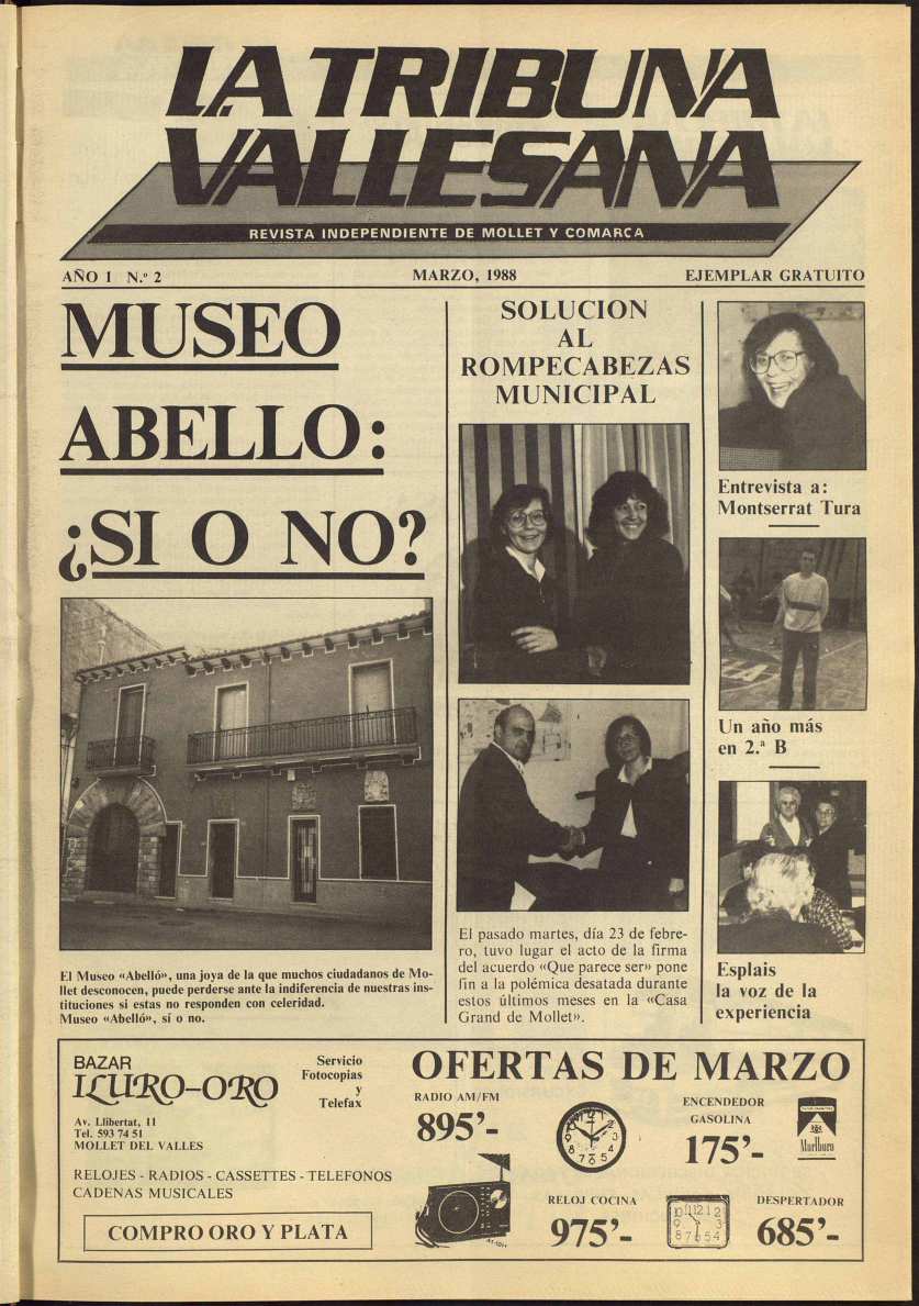 La tribuna vallesana, 1/3/1988 [Ejemplar]