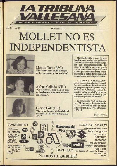 La tribuna vallesana, 1/10/1991 [Issue]