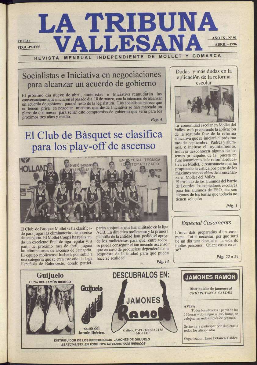 La tribuna vallesana, 1/4/1996 [Exemplar]