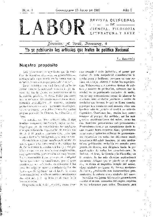 Labor, 15/7/1907 [Issue]