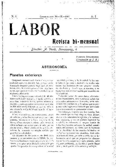 Labor, 30/9/1907 [Ejemplar]