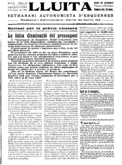 Lluita, 4/1/1931 [Issue]