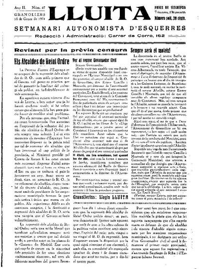 Lluita, 18/1/1931 [Issue]
