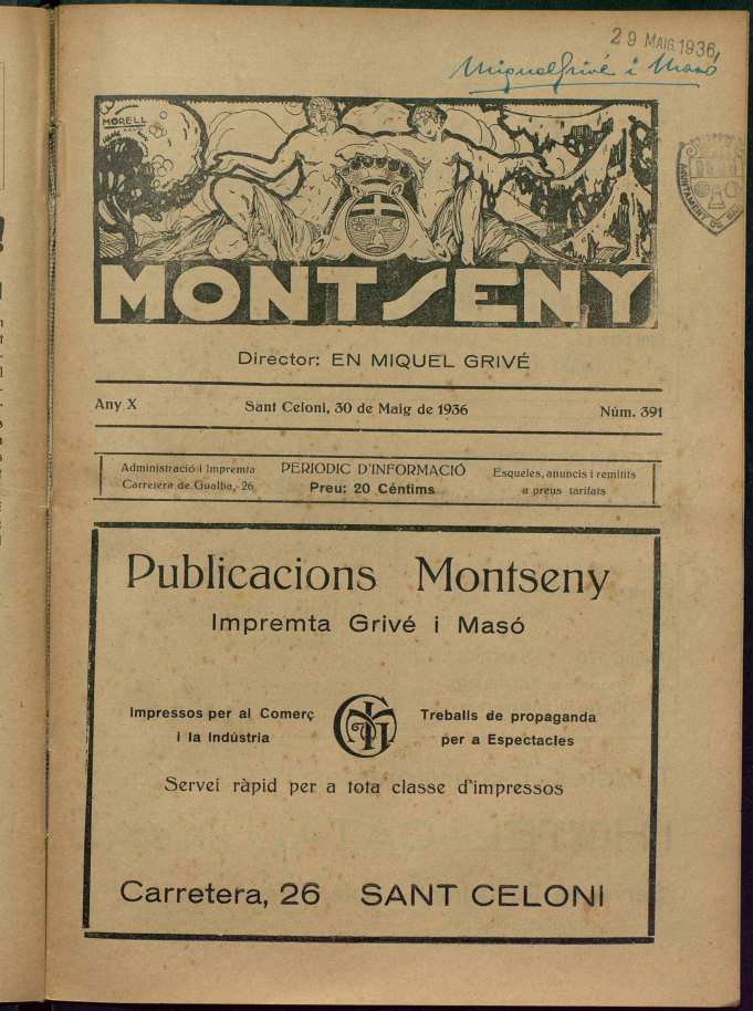 Montseny, 30/5/1936 [Ejemplar]