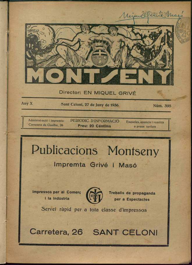 Montseny, 27/6/1936 [Ejemplar]