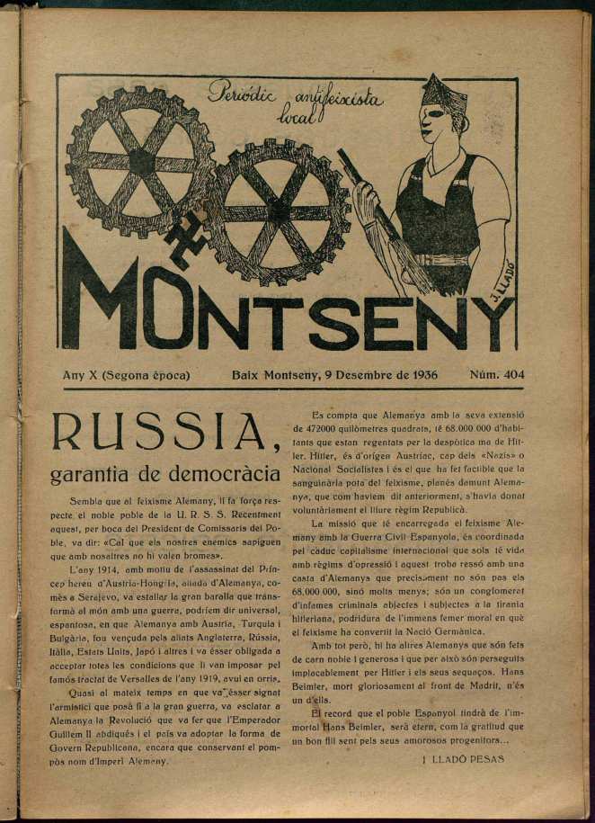 Montseny, 9/12/1936 [Ejemplar]