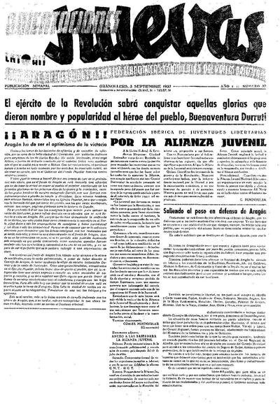 Orientaciones Nuevas, 3/9/1937 [Issue]