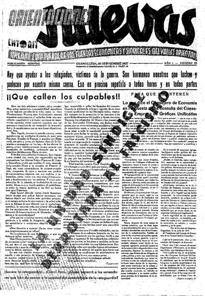 Orientaciones Nuevas, 30/9/1937 [Issue]