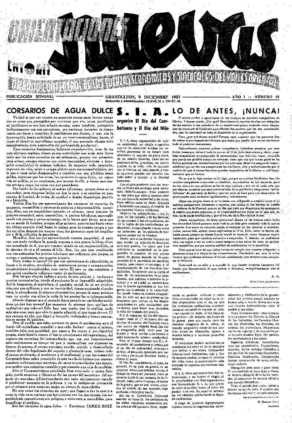 Orientaciones Nuevas, 9/12/1937 [Issue]