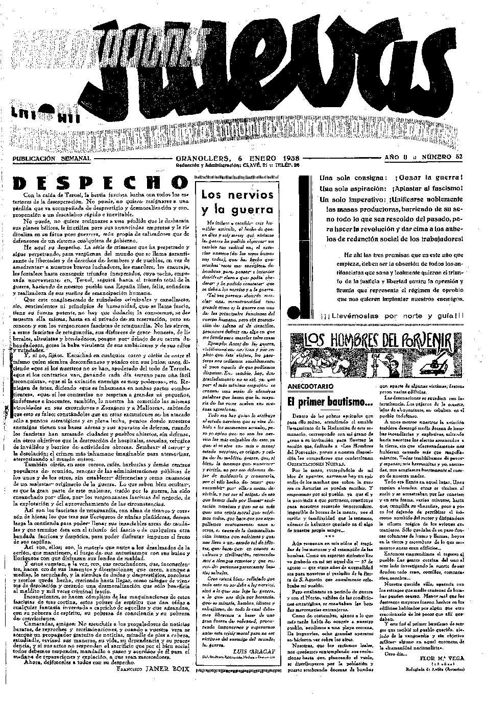 Orientaciones Nuevas, 6/1/1938 [Issue]