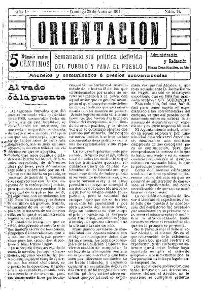 Orientación, 30/4/1911 [Issue]