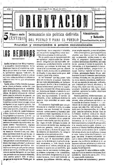 Orientación, 7/5/1911 [Exemplar]