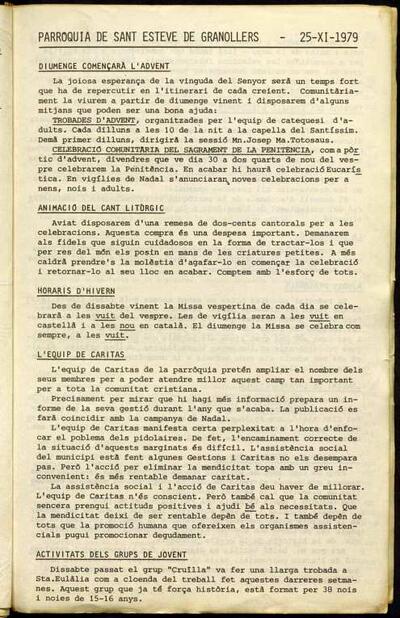 Parròquia de Sant Esteve, 25/11/1979 [Issue]