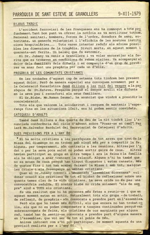 Parròquia de Sant Esteve, 9/12/1979 [Issue]