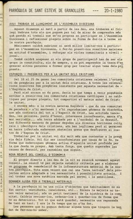 Parròquia de Sant Esteve, 20/1/1980 [Issue]