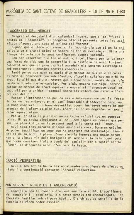 Parròquia de Sant Esteve, 18/5/1980 [Issue]