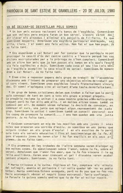 Parròquia de Sant Esteve, 20/7/1980 [Issue]