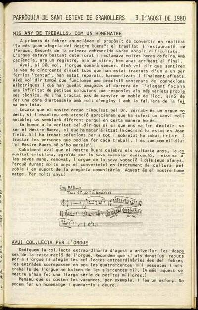 Parròquia de Sant Esteve, 3/8/1980 [Issue]