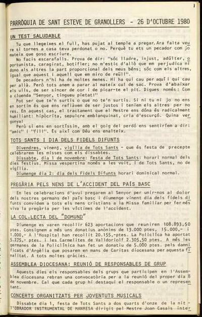 Parròquia de Sant Esteve, 26/10/1980 [Issue]