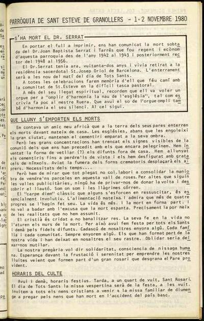 Parròquia de Sant Esteve, 2/11/1980 [Issue]