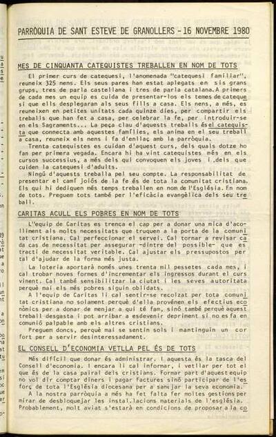 Parròquia de Sant Esteve, 16/11/1980 [Issue]