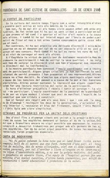 Parròquia de Sant Esteve, 18/1/1981 [Issue]
