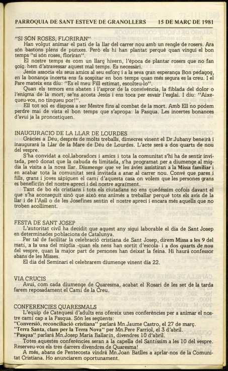 Parròquia de Sant Esteve, 15/3/1981 [Issue]