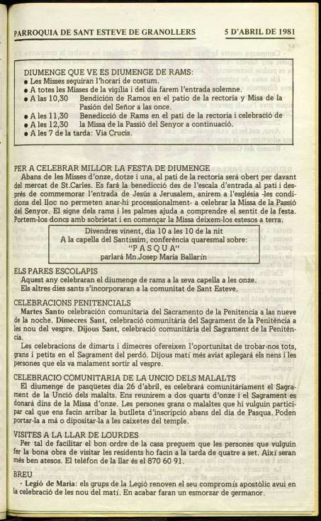 Parròquia de Sant Esteve, 5/4/1981 [Issue]