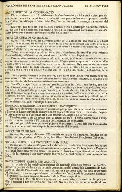 Parròquia de Sant Esteve, 14/6/1981 [Issue]
