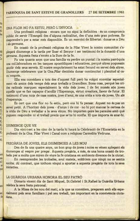 Parròquia de Sant Esteve, 27/9/1981 [Issue]