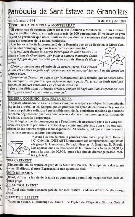 Parròquia de Sant Esteve, 8/5/1994 [Exemplar]