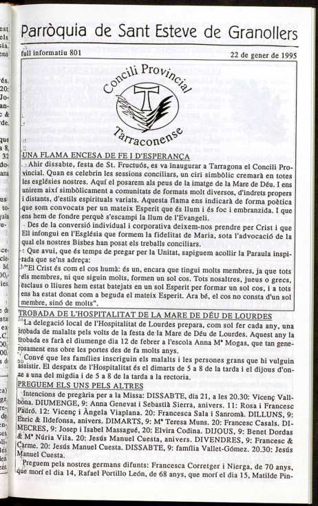 Parròquia de Sant Esteve, 22/1/1995 [Exemplar]