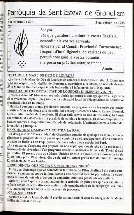 Parròquia de Sant Esteve, 5/2/1995 [Exemplar]