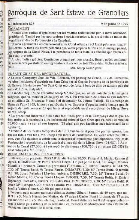 Parròquia de Sant Esteve, 9/7/1995 [Exemplar]