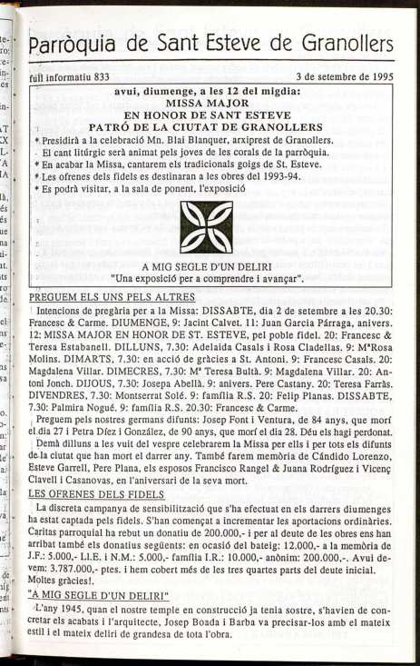 Parròquia de Sant Esteve, 3/9/1995 [Exemplar]