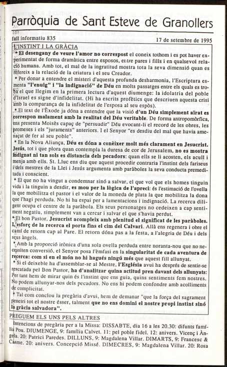 Parròquia de Sant Esteve, 17/9/1995 [Exemplar]