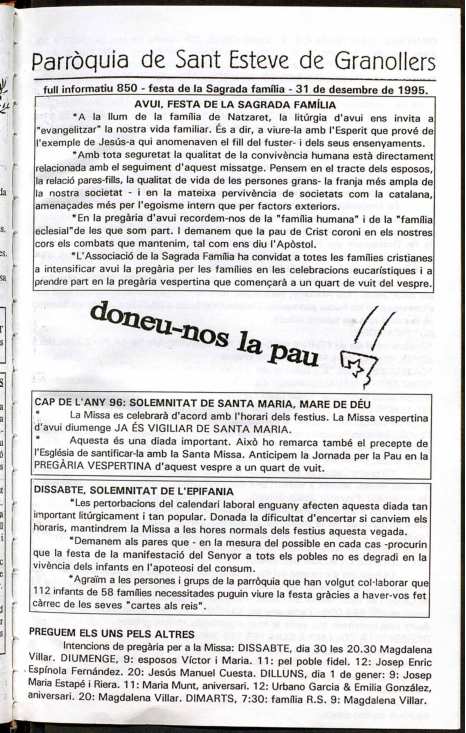 Parròquia de Sant Esteve, 31/12/1995 [Exemplar]