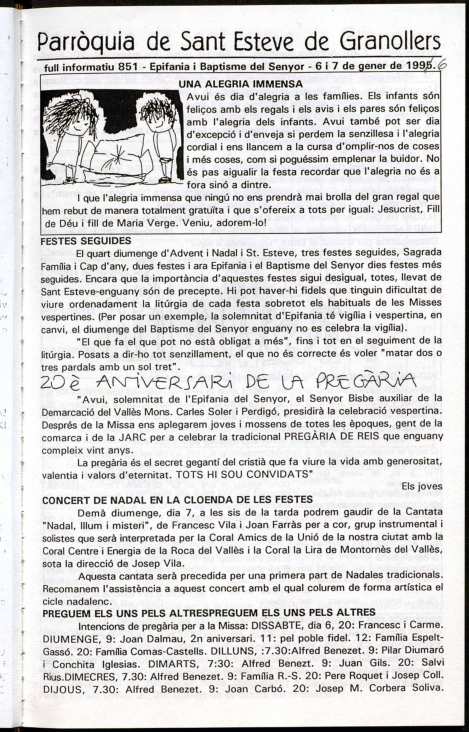 Parròquia de Sant Esteve, 7/1/1996 [Exemplar]