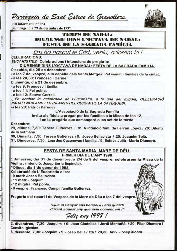 Parròquia de Sant Esteve, 29/12/1997 [Issue]