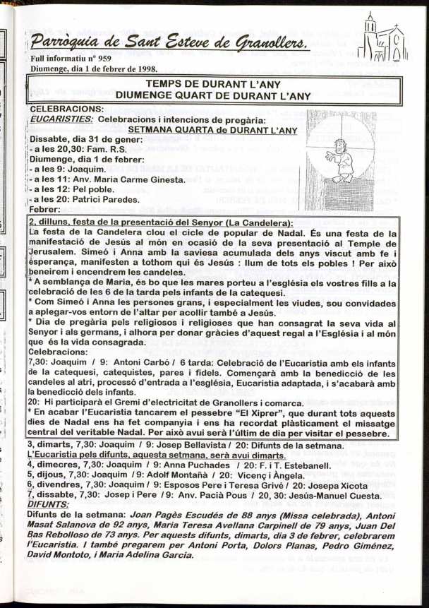 Parròquia de Sant Esteve, 1/2/1998 [Issue]