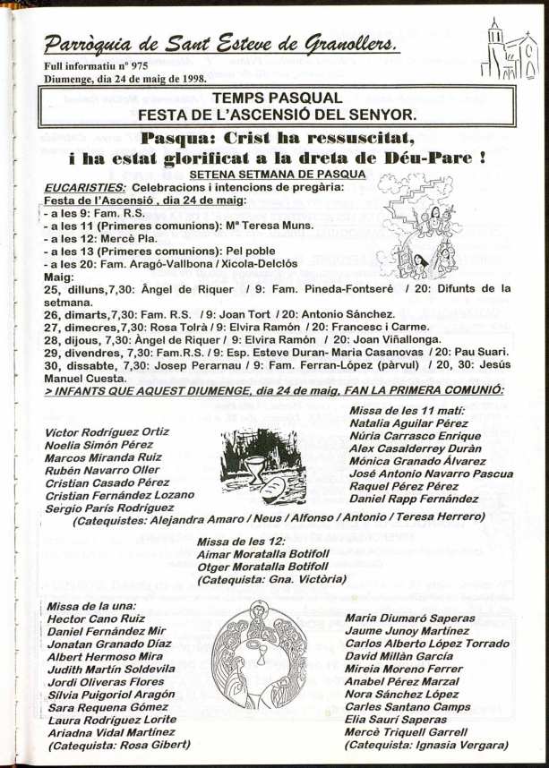 Parròquia de Sant Esteve, 24/5/1998 [Issue]