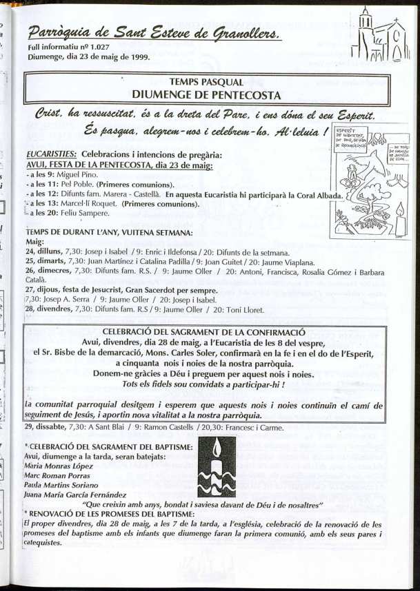 Parròquia de Sant Esteve, 23/5/1999 [Issue]