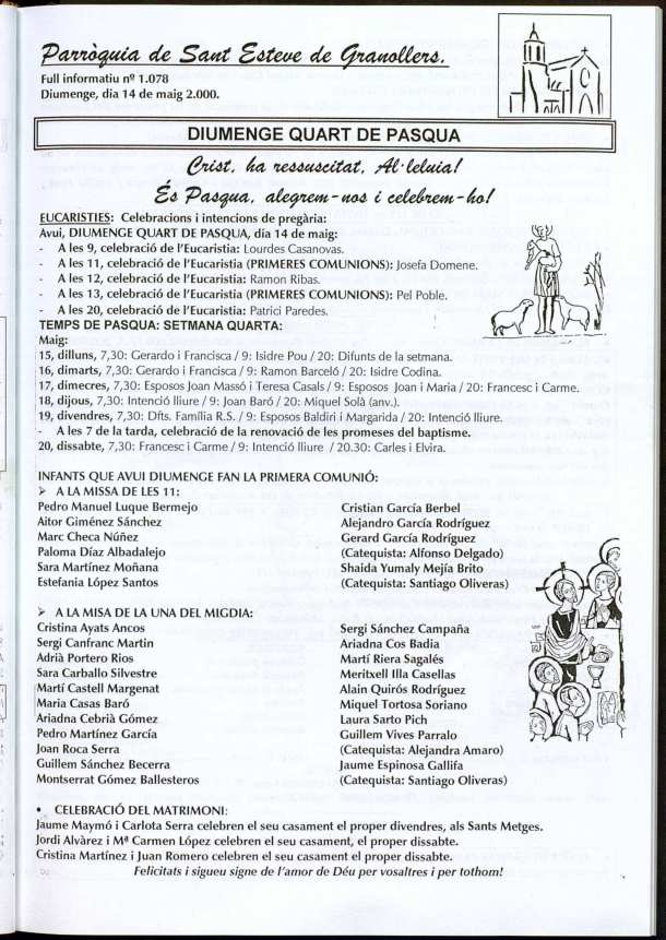 Parròquia de Sant Esteve, 14/5/2000 [Issue]