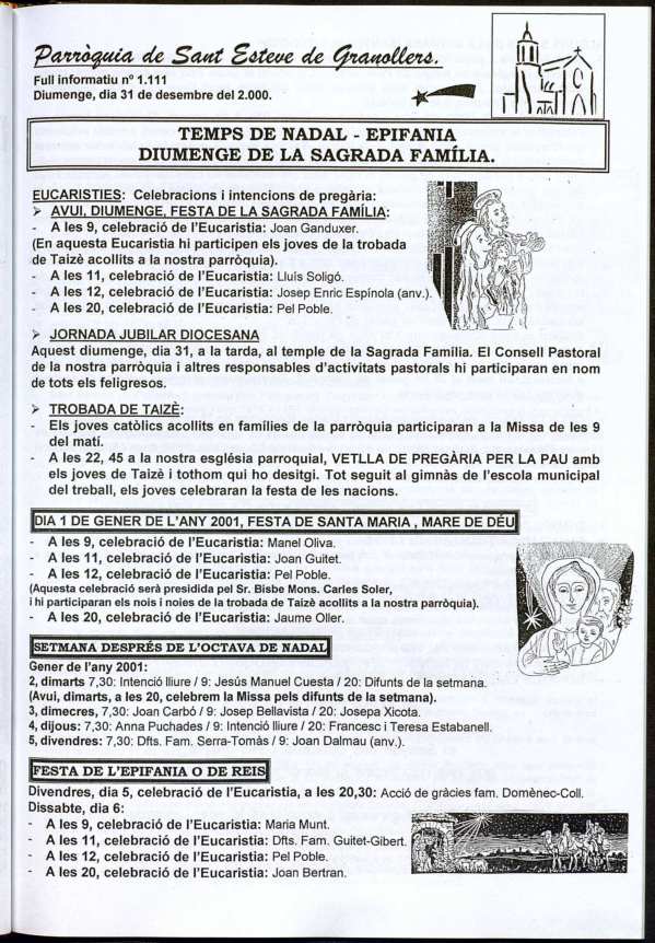 Parròquia de Sant Esteve, 31/12/2000 [Issue]