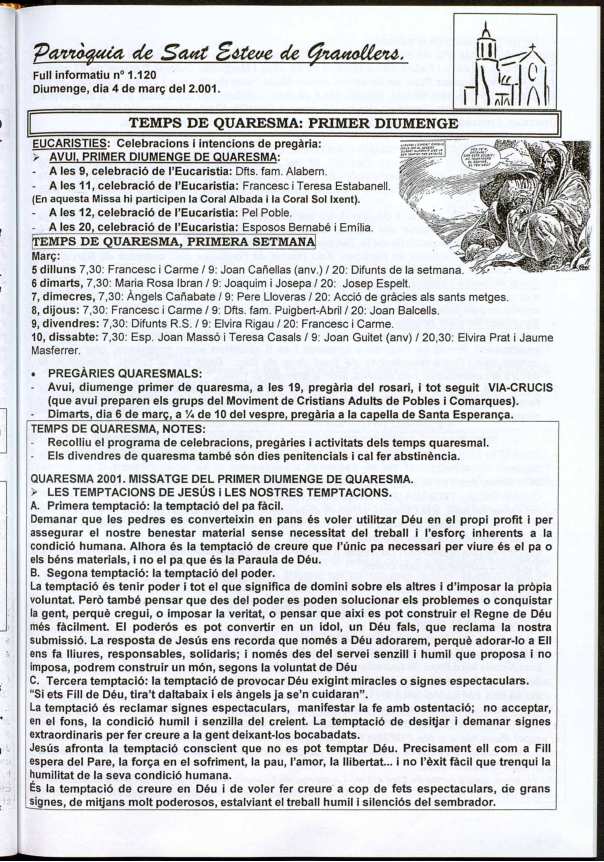 Parròquia de Sant Esteve, 4/3/2001 [Issue]