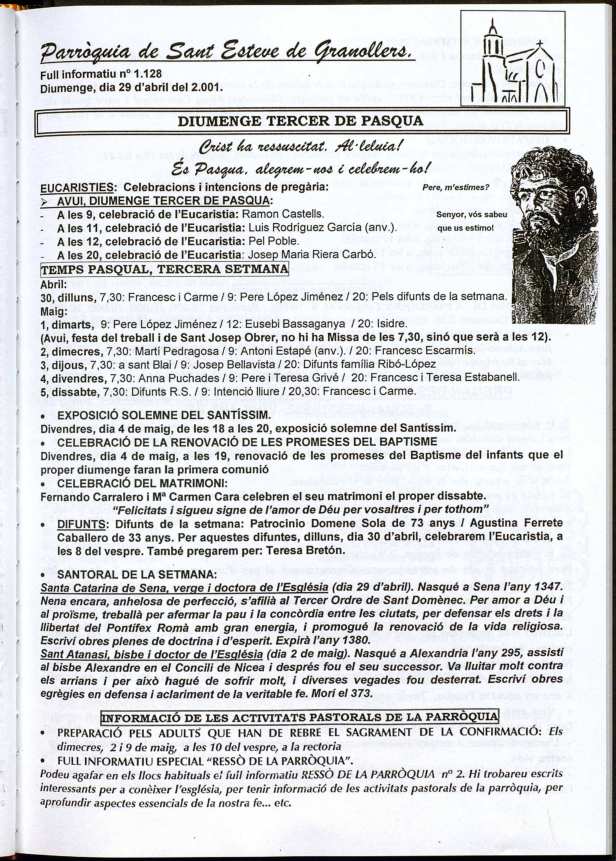 Parròquia de Sant Esteve, 29/4/2001 [Issue]